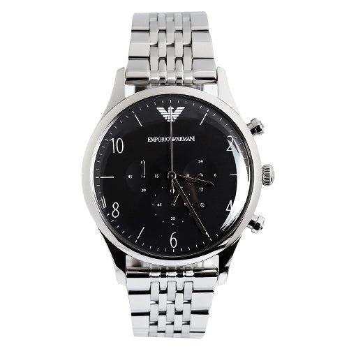 Emporio Armani Beta Chronograph Black Dial Steel Strap Watch For Men - AR1863