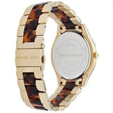 Michael Kors Slim Runway Tortoise Shell Dial Two Tone Steel Strap Watch for Women - MK4284