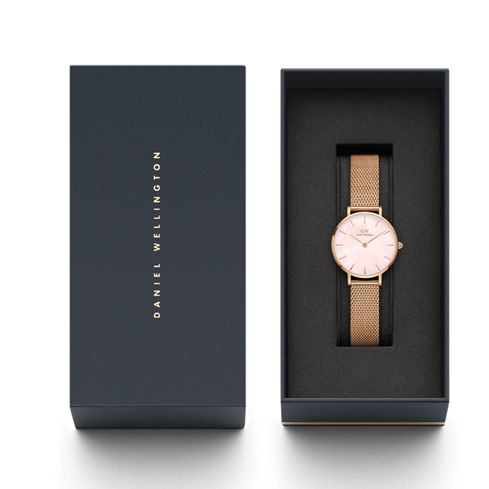 Daniel Wellington Petite Melrose Mother of Pearl Pink Dial Pink Mesh Strap Watch For Women - DW00100513
