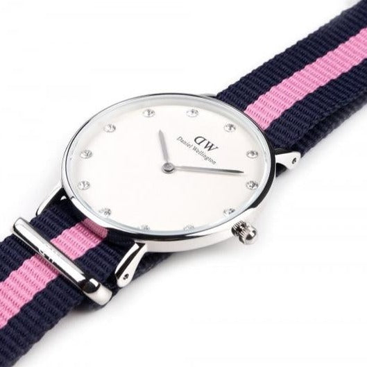 Daniel Wellington Classy Winchester White Dial Two Tone NATO Strap Watch For Women - DW00100081