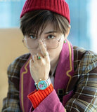 Gucci G Timeless Floral Turquoise Dial Turquoise Leather Strap Watch For Women - YA1264085