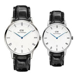 Daniel Wellington Dapper Reading White Dial Black Leather Strap Watch For Men - DW00100108