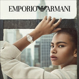 Emporio Armani Three Hand Quartz Mother of Pearl Dial Two Tone Steel Strap Watch For Women - AR11569