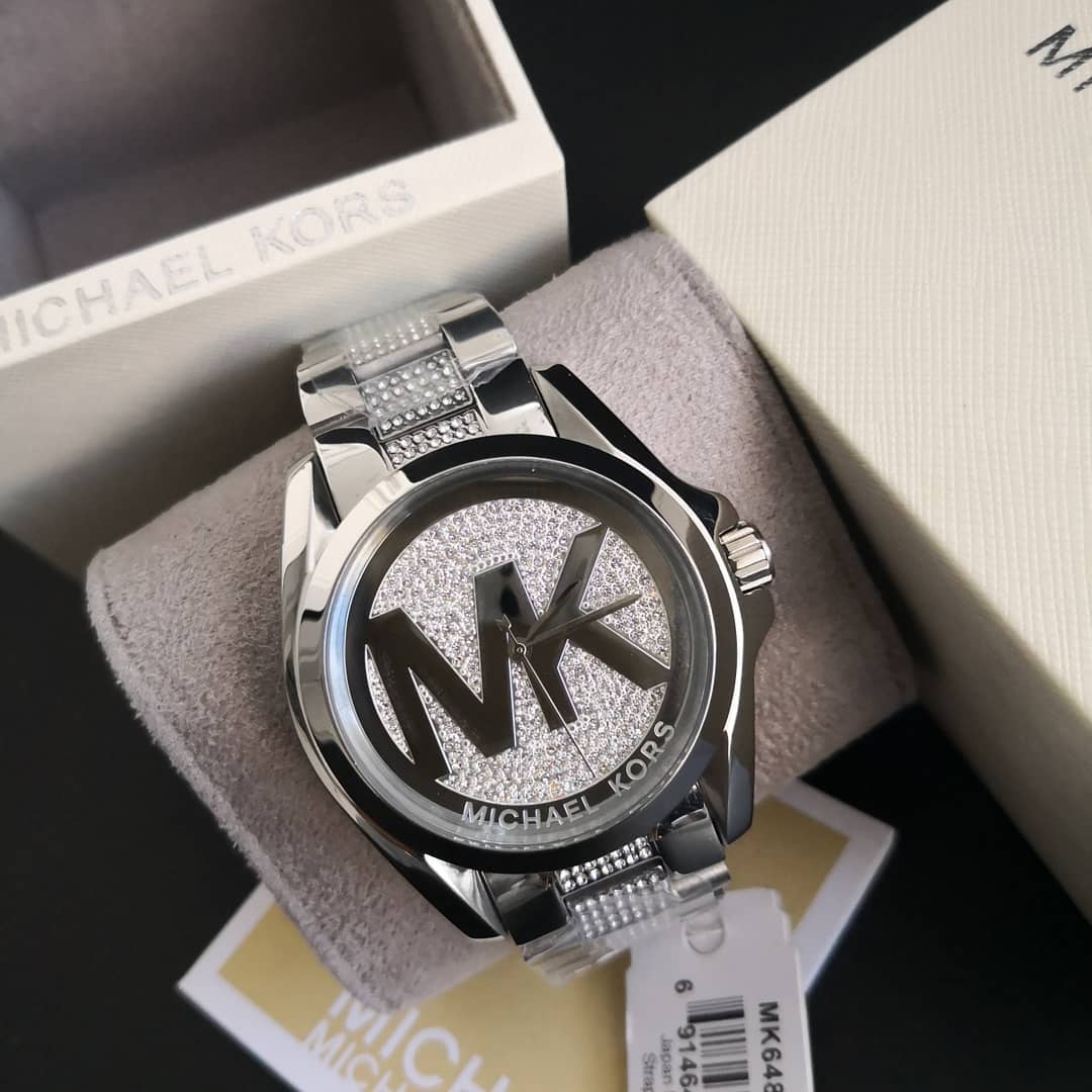Michael Kors Bradshaw Silver Dial Silver Stainless Steel Strap Watch for Women - MK6486