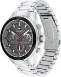 Tommy Hilfiger Aiden Chronograph Grey Dial Silver Steel Strap Watch For Men - 1791857