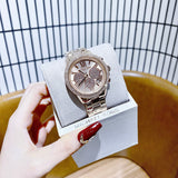 Michael Kors Bryn Chronograph Rose Gold Dial Rose Gold Steel Strap Watch For Women - MK7200