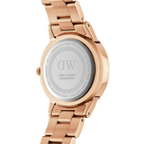 Daniel Wellington Iconic Link White Dial Rose Gold Steel Strap Watch for Women - DW00100213
