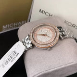Michael Kors Darci Rose Gold Dial Silver Steel Strap Watch for Women - MK3446
