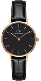 Daniel Wellington Classic Petite Reading Black Dial Black Leather Strap Watch For Women - DW00100223