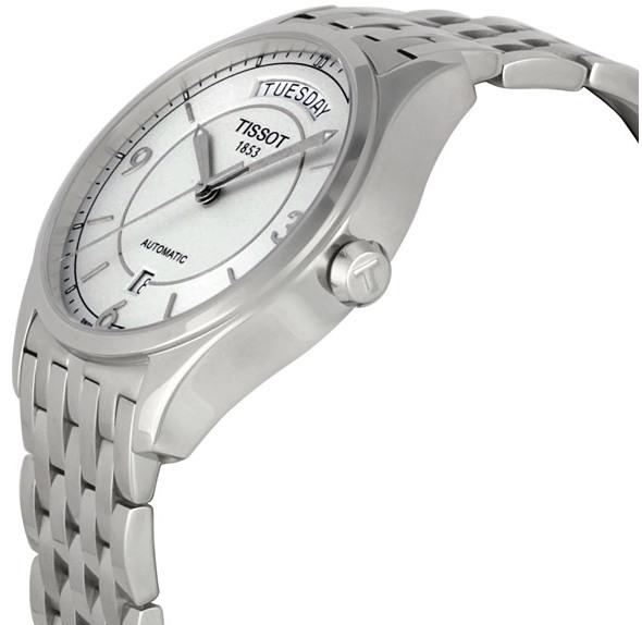 Tissot T Classic T One Automatic Silver Dial Silver Steel Strap Watch For Men - T038.430.11.037.00