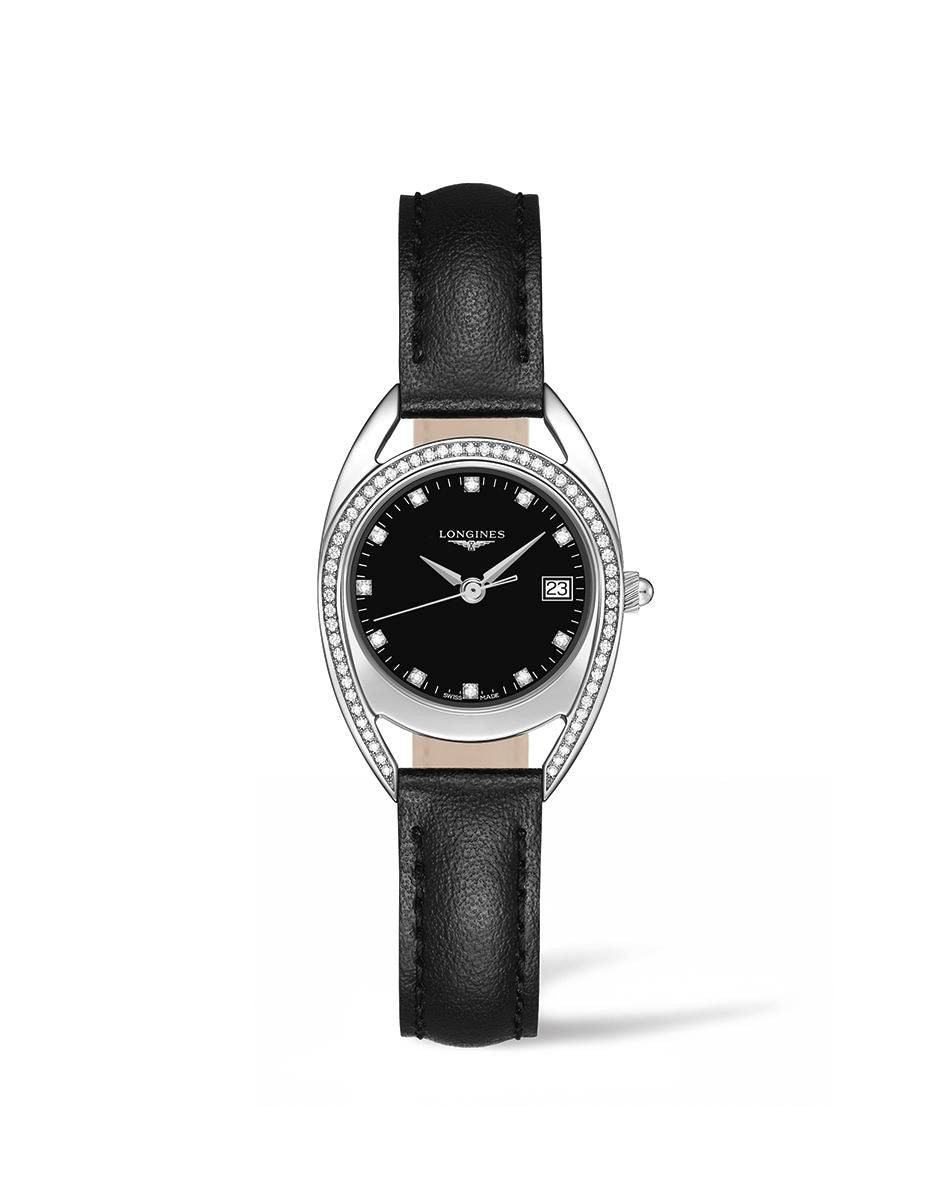 Longines Equestrian Arche Quartz Diamond Black Dial Watch for Women - L6.136.0.57.0