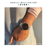 Daniel Wellington Petite Melrose Black Dial Rose Gold Mesh Strap Watch For Women - DW00100303
