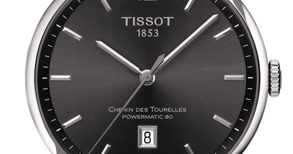 Tissot Chemin Des Tourelles Powermatic 80 Black Dial Black Leather Strap Watch For Men - T099.407.16.447.00