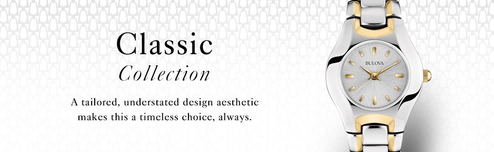 Bulova Classic White Dial Two Tone Steel Strap Watch for Women - 98T84