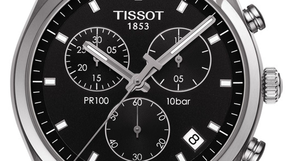 Tissot PR 100 Chronograph Black Dial Black Leather Strap Watch For Men - T101.417.16.051.00