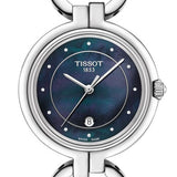 Tissot T Lady Flamingo Mother of Pearl Blue Dial Silver Steel Strap Watch for Women - T094.210.11.126.00