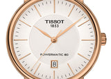 Tissot T Classic Carson Premium Automatic White Dial Rose Gold Steel Strap Watch for Men - T122.407.33.031.00