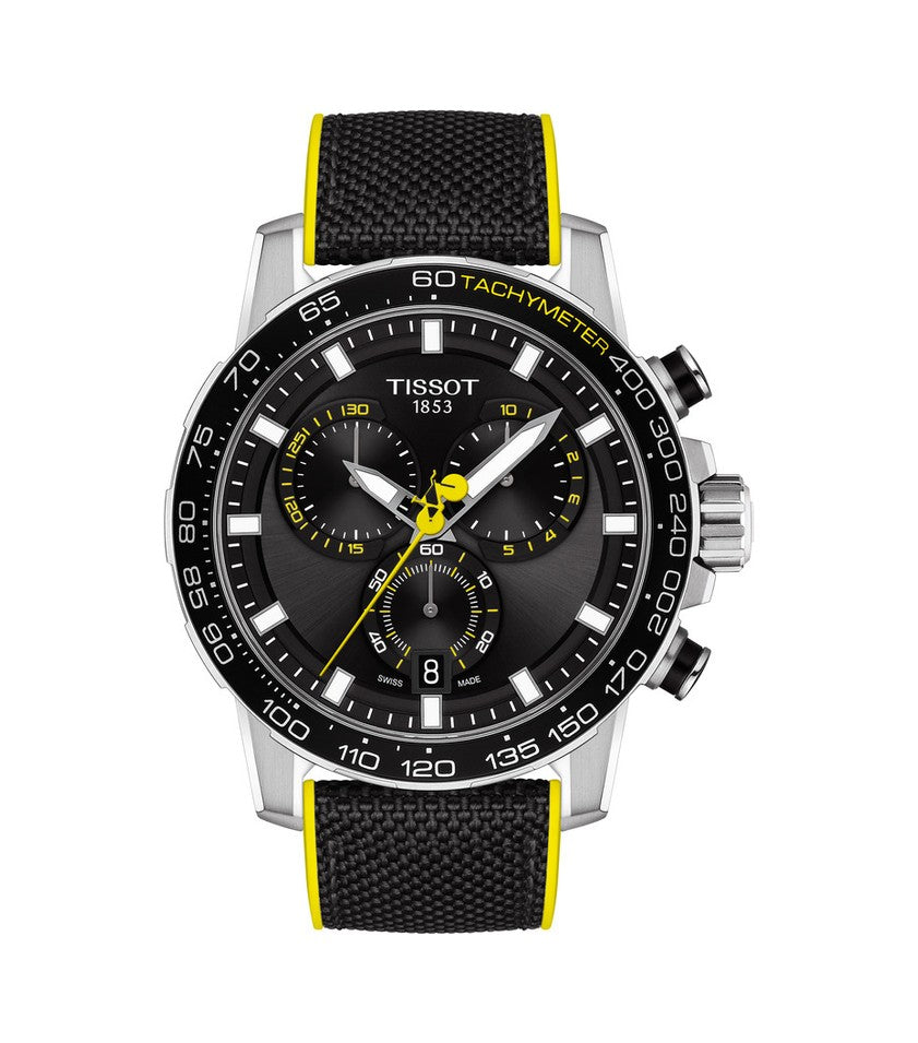 Tissot T Sport Supersport Chrono Tour De France Black Dial Black Nylon Strap Watch for Men - T125.617.17.051.00