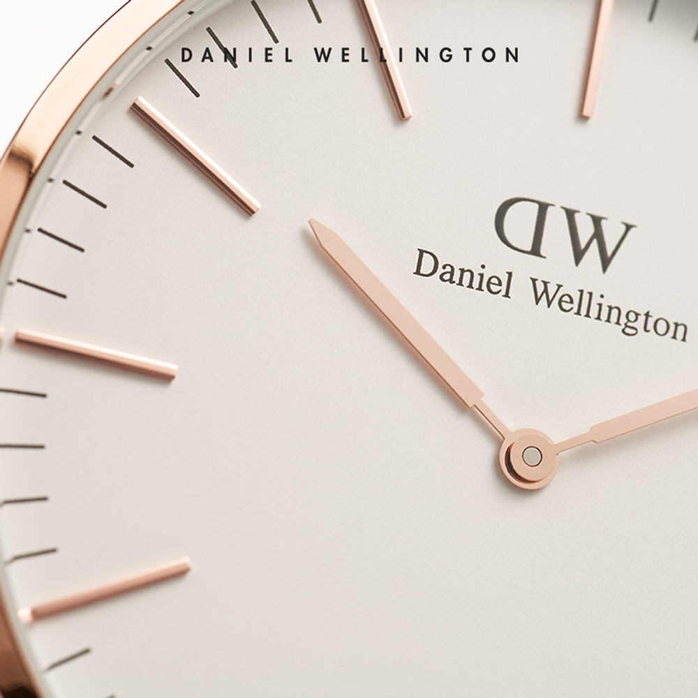 Daniel Wellington Classic South Hampton White Dial Two Tone Nylon Strap Watch For Women - DW00100034