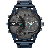 Diesel Daddy 2.0 Chronograph Grey Dial Blue Steel Strap Watch For Men - DZ7414