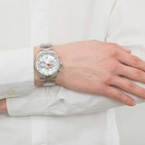 Maserati Competizione Chronograph White Dial Silver Steel Strap Watch For Men - R8853100017