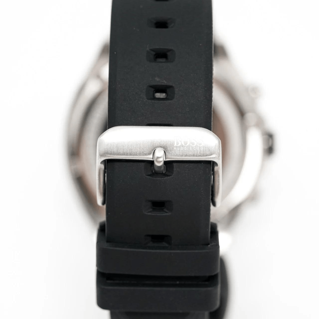 Hugo Boss Velocity Black Dial Black Leather Strap Watch for Men - 1513716