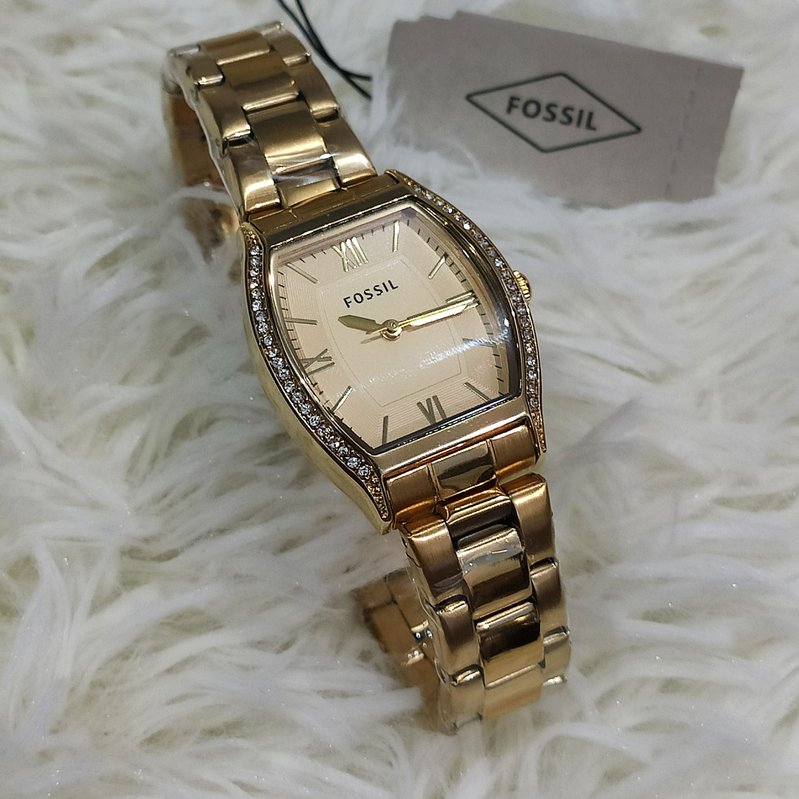 Fossil Wallace Gold Tone Dial Gold Steel Strap Watch for Women - ES3176