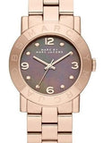 Marc Jacobs Amy Mother of Pearl Black Dial Rose Gold Steel Strap Watch for Women - MBM8610