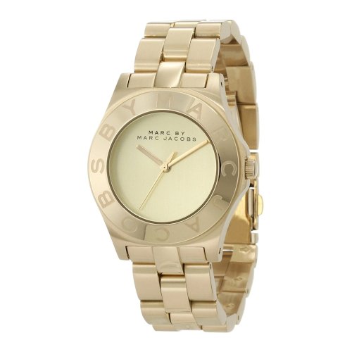 Marc Jacobs Blade Gold Dial Gold Steel Strap Watch for Women - MBM3126