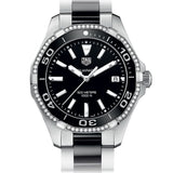 Tag Heuer Aquaracer Quartz Diamonds Black Dial Two Tone Steel Strap Watch for Women - WAY131G.BA0913