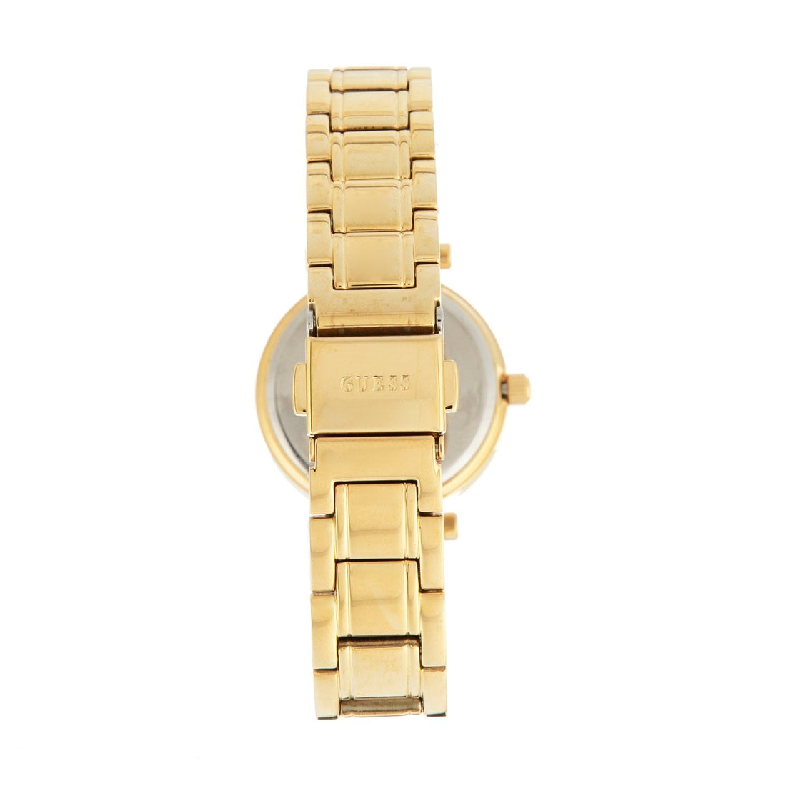 Guess Park Ave South Analog White Dial Gold Steel Strap Watch For Women - W0767L2