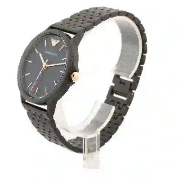 Emporio Armani Interchangeable Black Dial Black Steel Strap Watch For Men - AR80021