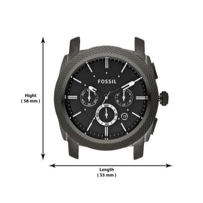 Fossil Machine Chronograph Black Dial Grey Steel Strap Watch for Men - FS4662