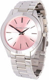 Michael Kors Slim Runway Quartz Pink Dial Silver Steel Strap Watch For Women - MK3380