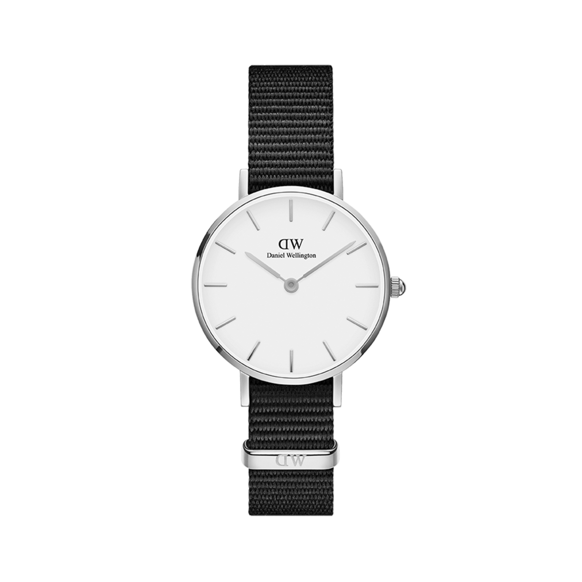Daniel Wellington Classic Petite Cornwall White Dial Black Nylon Strap Watch For Women - DW00100252