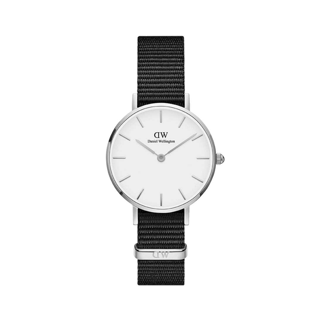 Daniel Wellington Classic Petite Cornwall White Dial Black Nylon Strap Watch For Women - DW00100252