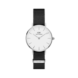 Daniel Wellington Classic Petite Cornwall White Dial Black Nylon Strap Watch For Women - DW00100252
