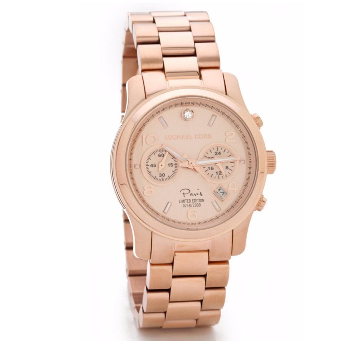 Michael Kors Paris Limited Edition Rose Gold Dial Steel Strap Watch for Women - MK5716