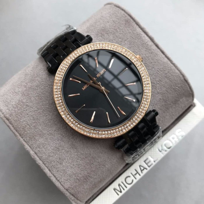 Michael Kors Darci Black Dial Black Steel Strap Watch for Women - MK3407