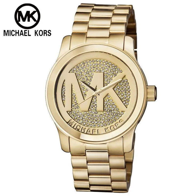 Michael Kors Runway Gold Dial Gold Steel Strap Watch for Women - MK5706