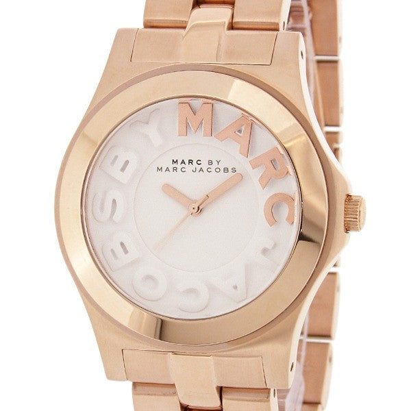 Marc Jacobs Rivera White Dial Rose Gold Steel Strap Watch for Women - MBM3135