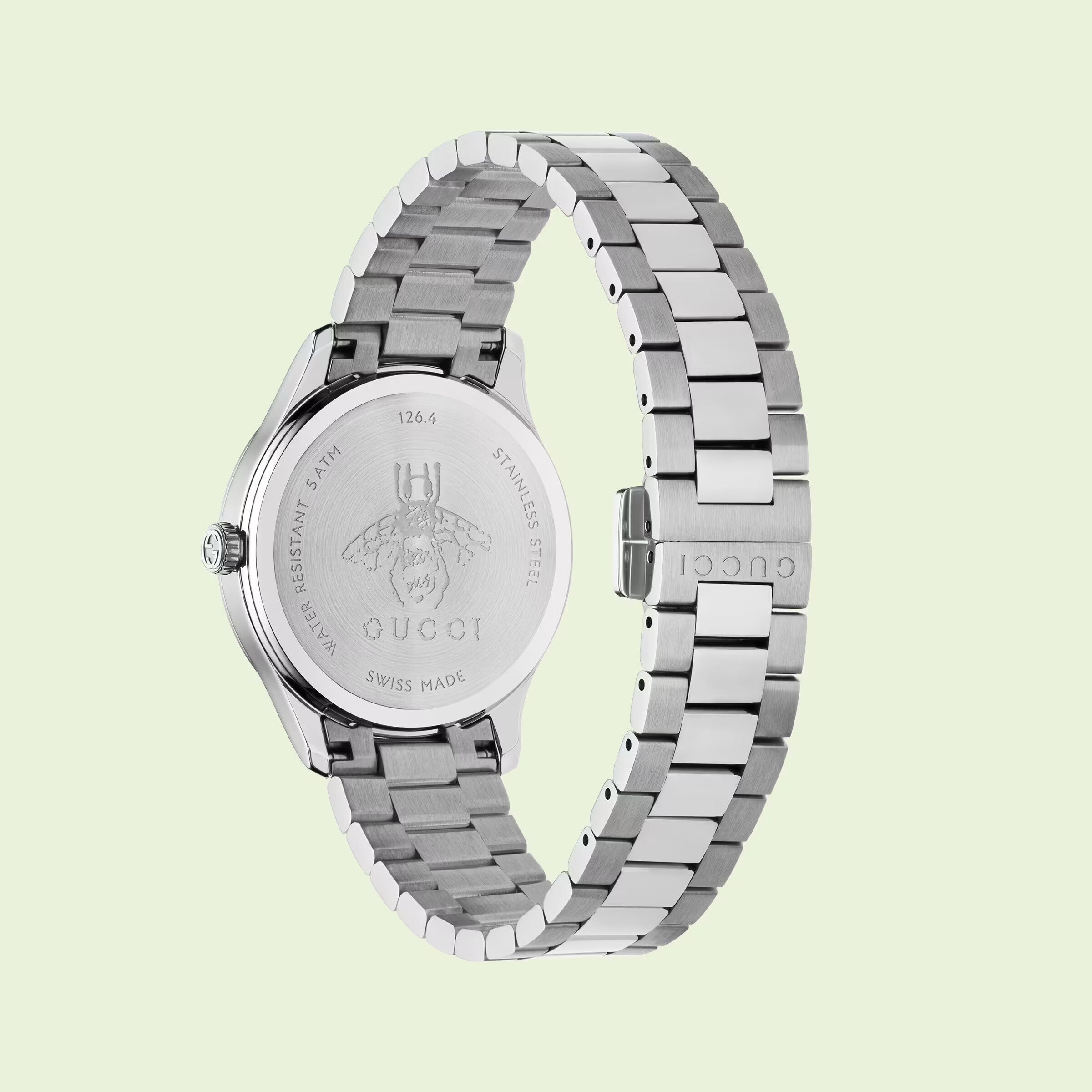 Gucci G Timeless Quartz Gold Dial Silver Steel Strap Watch for Women - YA1265035