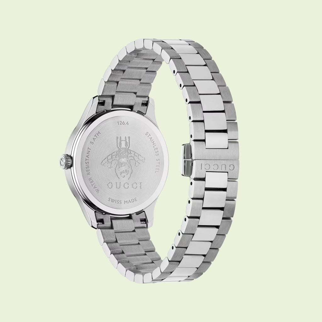 Gucci G Timeless Quartz Gold Dial Silver Steel Strap Watch for Women - YA1265035