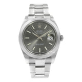 Rolex Datejust 41 Oyster Grey Dial Oystersteel Strap Watch for Men - M126300-0007