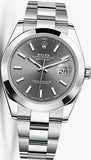 Rolex Datejust 41 Oyster Grey Dial Oystersteel Strap Watch for Men - M126300-0007