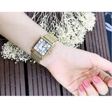 Guess White Dial Gold Mesh Bracelet Watch For Women - W0826L2