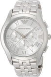 Emporio Armani Velente Chronograph Quartz Silver Dial Silver Steel Strap Watch For Men - AR1702