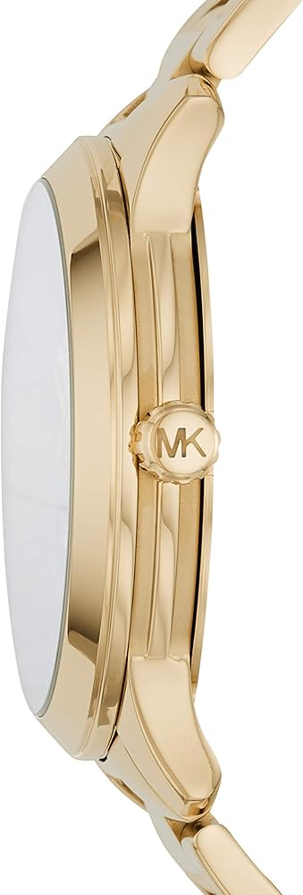 Michael Kors Runway Quartz Black Dial Gold Steel Strap Watch For Women - MK6682