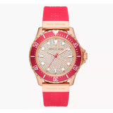 Michael Kors Everest Analog Rose Gold Dial Pink Silicone Strap Watch For Women - MK7359