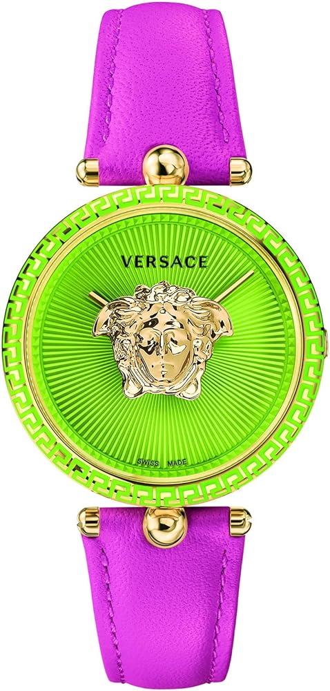 Versace Palazzo Empire Green Dial Pink Leather Strap Watch for Women - VCO150017
